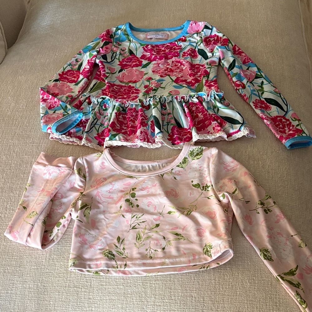 Lot of 2 Sweet Honey rash guards 6y